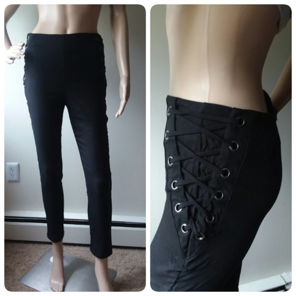 ALMOST GONE! BLACK LACE UP SKINNY PANTS⛄ - Picture 5 of 8